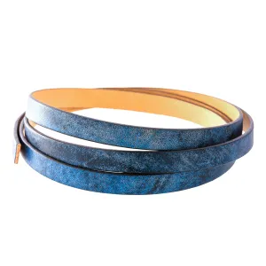 10mm Rustic Blue Flat Leather