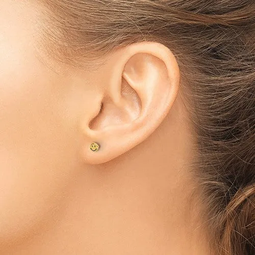 14k Smiley Face Post Earrings