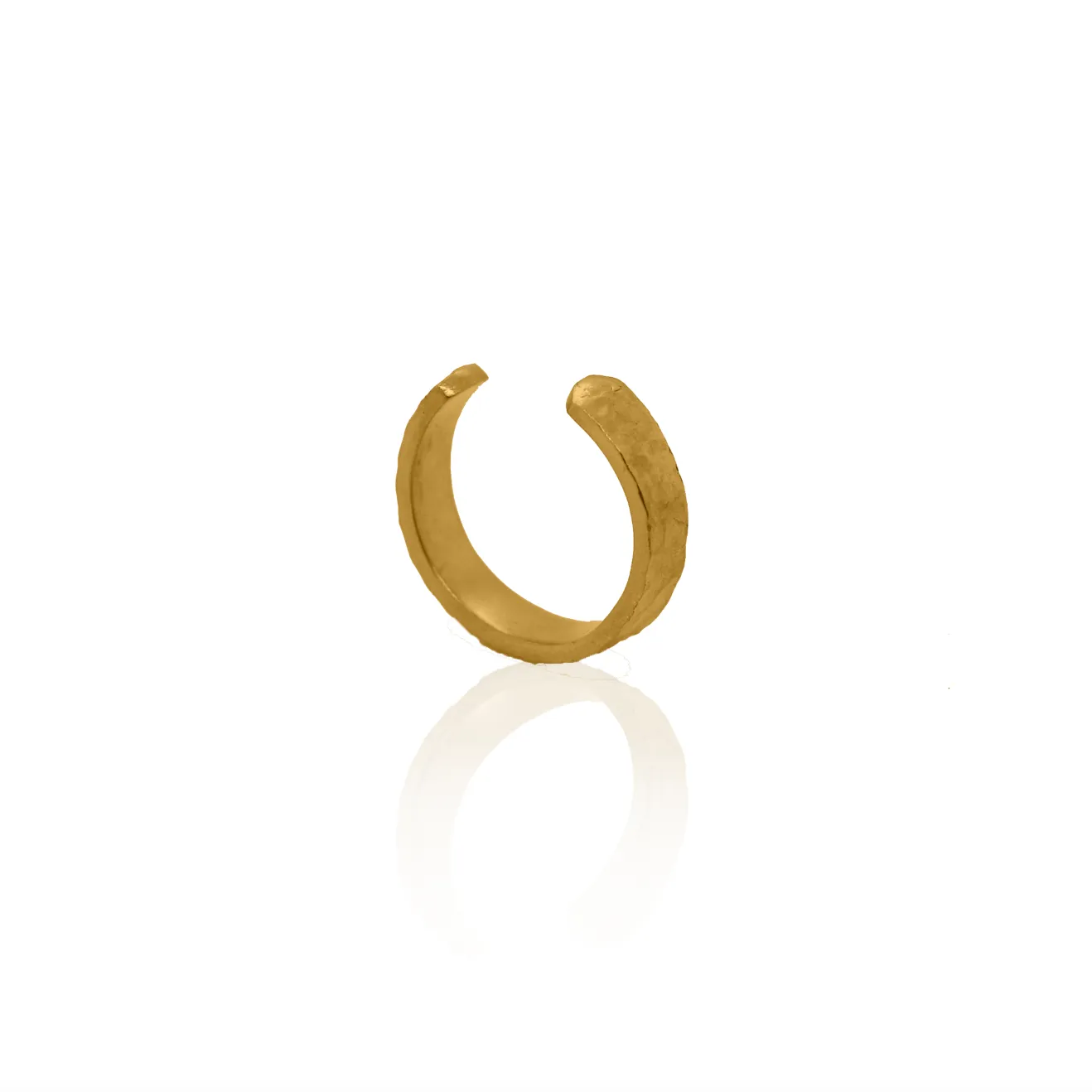 24Kt Gold Hammered Cuff Ring