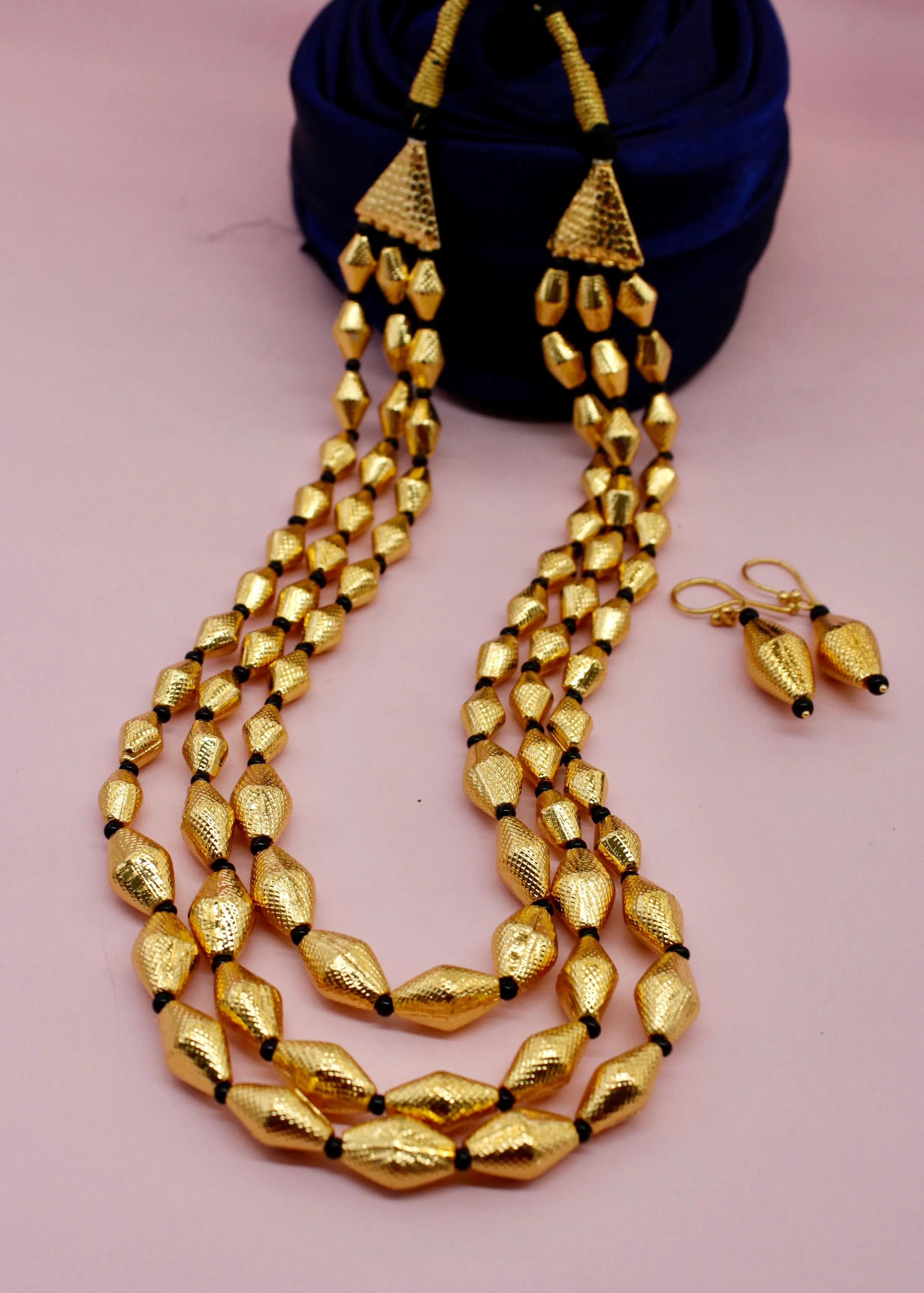 3 LAYER DHOLKI BEADS NECKLACE