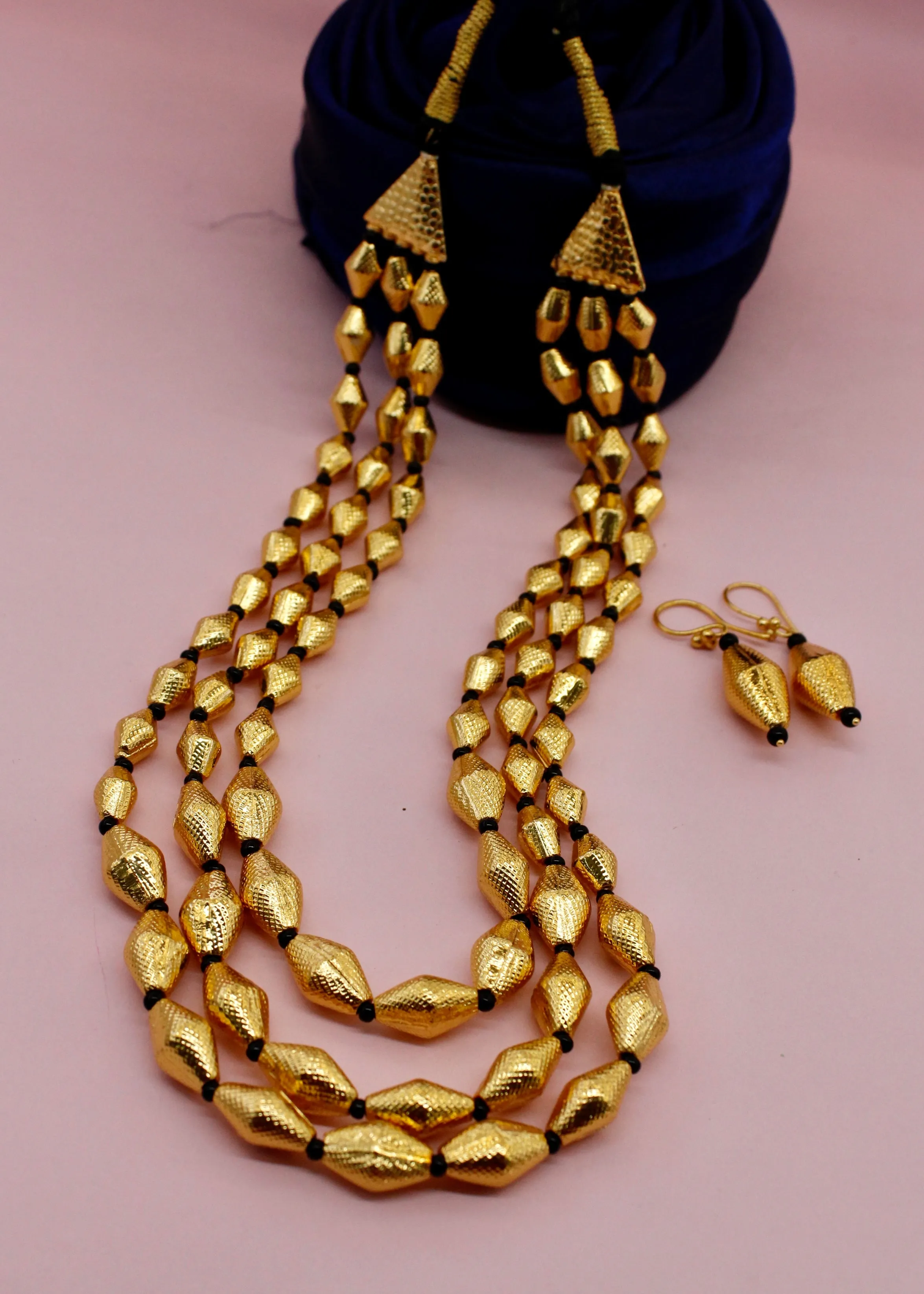 3 LAYER DHOLKI BEADS NECKLACE