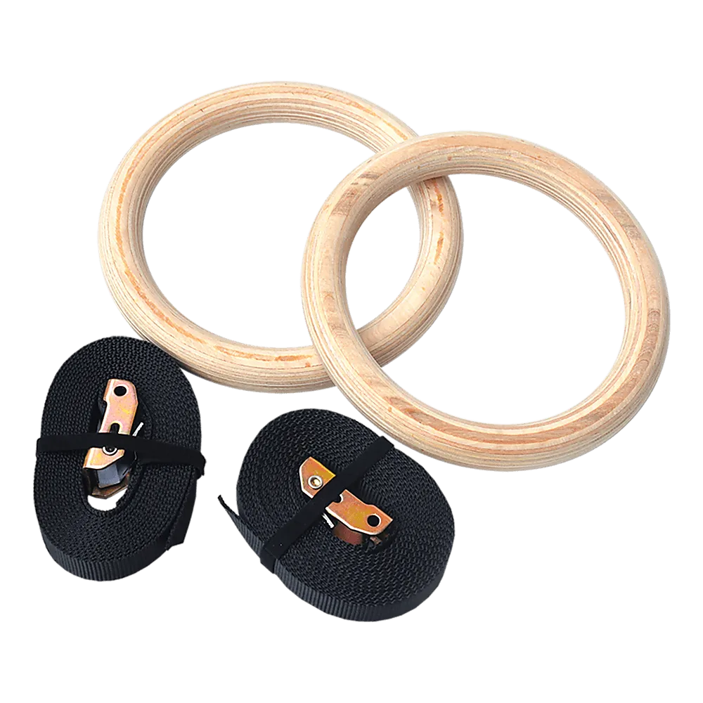 32mm Wooden Gymnastic Rings Olympic Gym Rings Strength Training