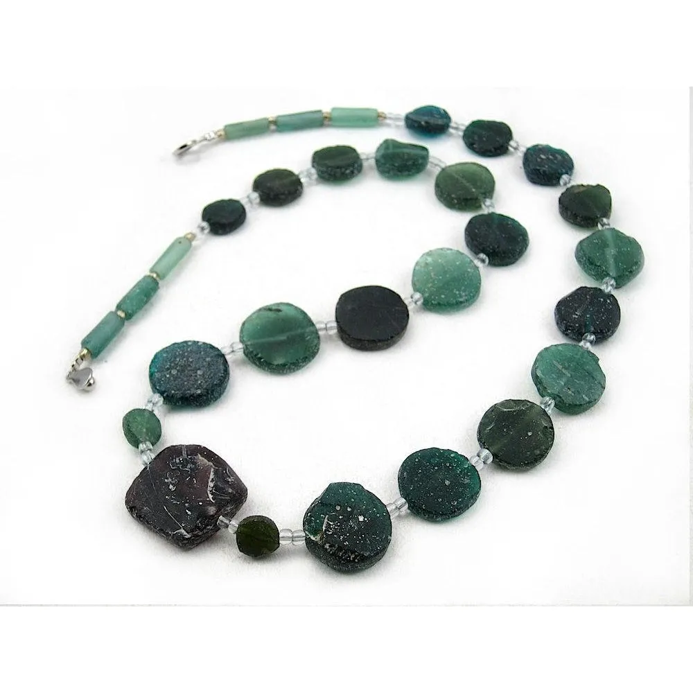 Antique Excavated Afghan Glass Bead Necklace