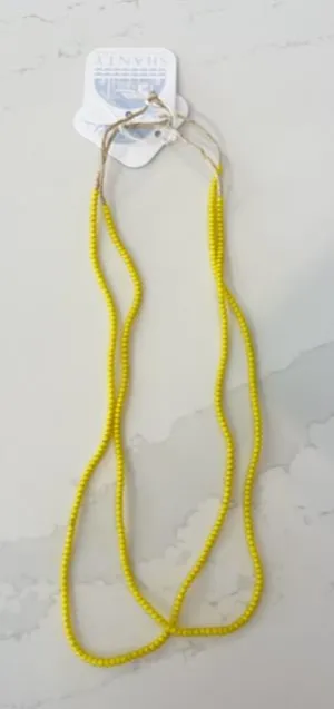 Beaded Glass Necklace/ Yellow