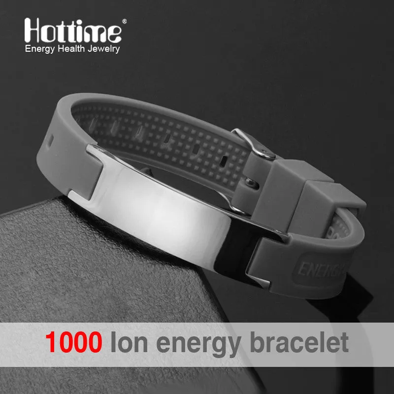 Black Power Silicone Wristband 4 In 1 Bio Elements Energy Magnetic Bracelett