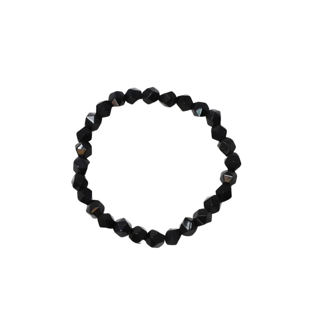 Black Tourmaline Icosahedron Bracelet