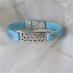 Blue ID Style Vegan Cork Bracelet