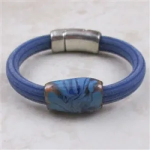 Blue Women's Regaliz Corduroy Rubber Bracelet