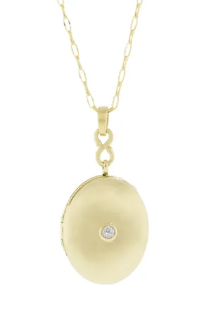 Center Rose Cut Diamond Locket Necklace