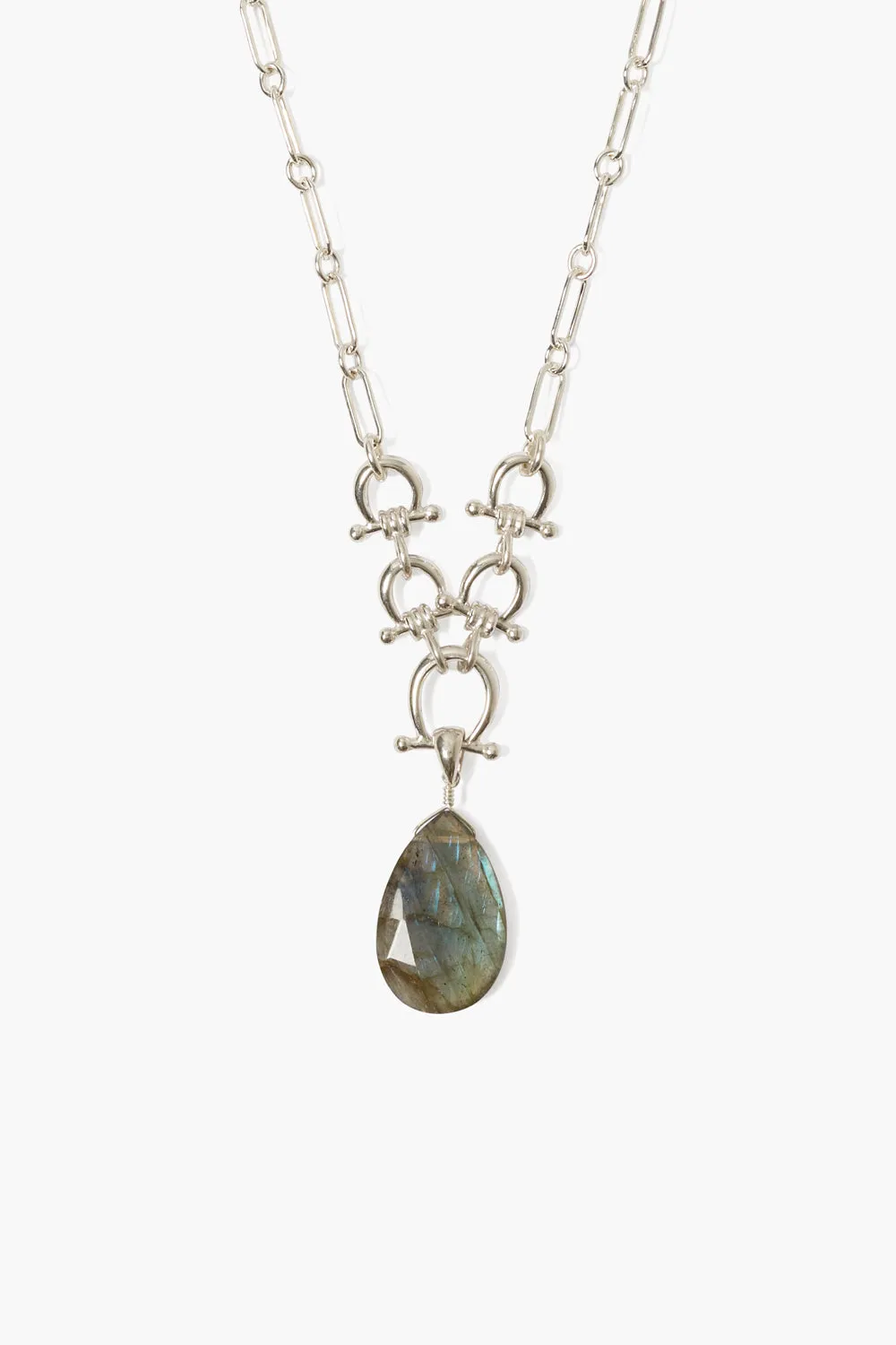 Cheval Necklace Silver Labradorite