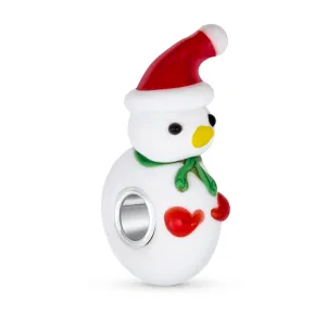 Christmas Charm Bead Snowman Murano Glass for European Bracelet