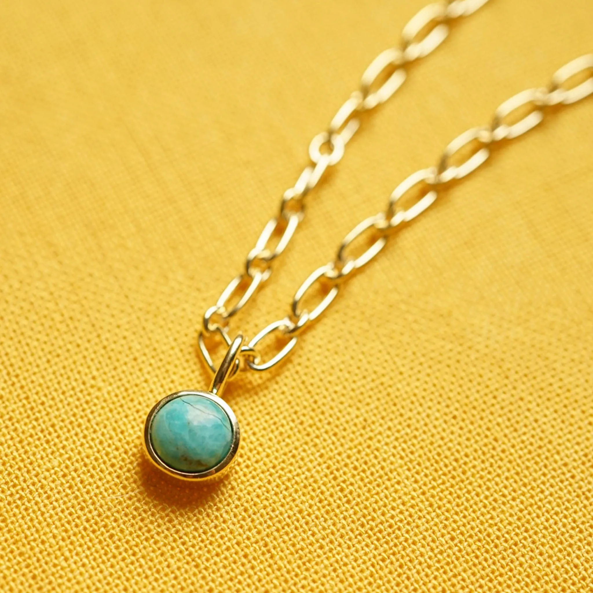 Chunky Healing Stone Necklace 18ct Gold Plate