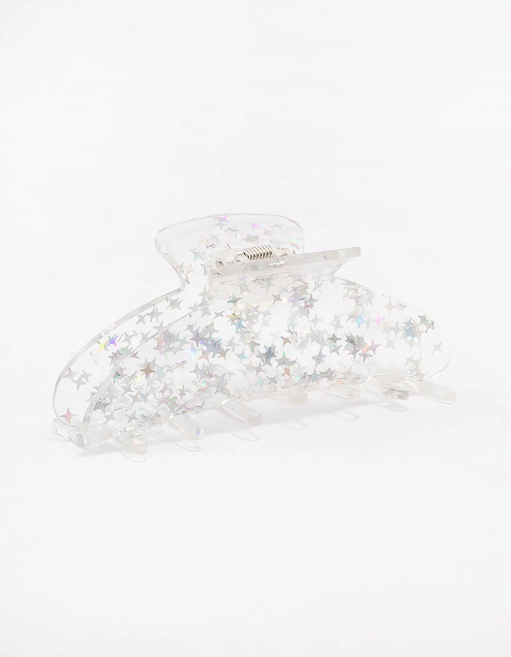 Clear Glitter Hair Claw Clip