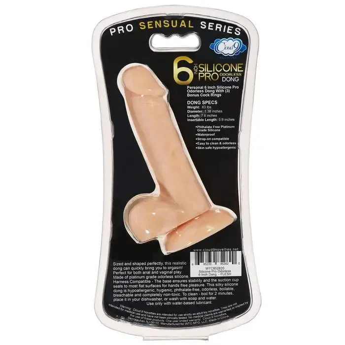 Cloud 9 Pro Sensual Premium Silicone Dong W/ 3 C Rings