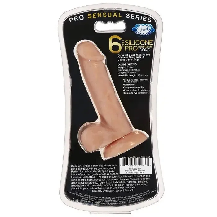 Cloud 9 Pro Sensual Premium Silicone Dong W/ 3 C Rings