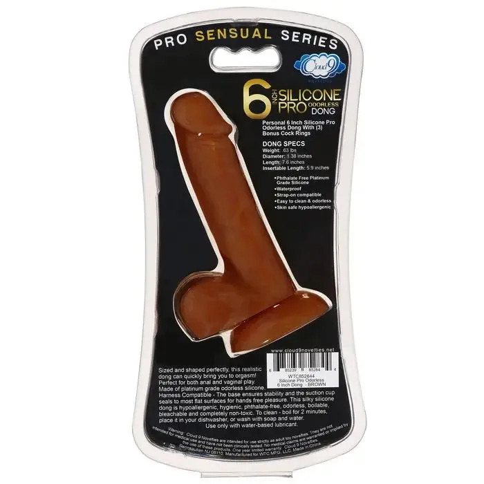 Cloud 9 Pro Sensual Premium Silicone Dong W/ 3 C Rings