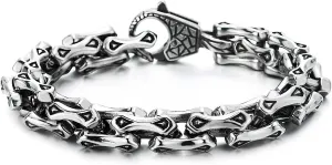 COOLSTEELANDBEYOND Mens Stainless Steel Link Chain Bracelet, Braided Interwoven, Unique Style