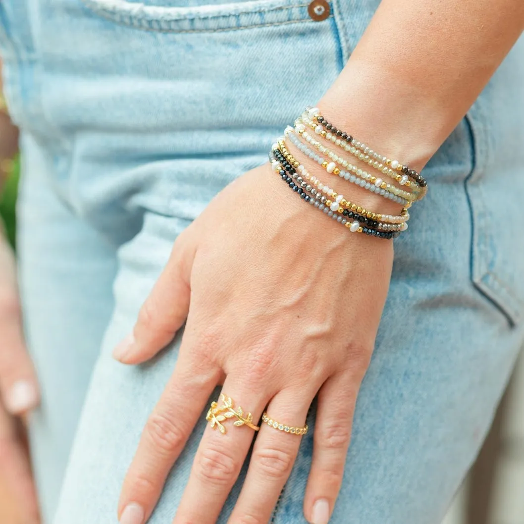 Crystal & Pearl Adjustable Bracelets