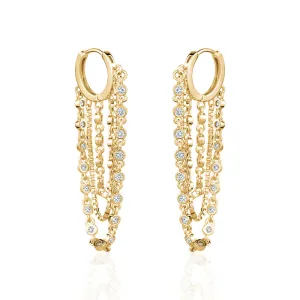 CRYSTAL BEZELCHAIN EARRINGS