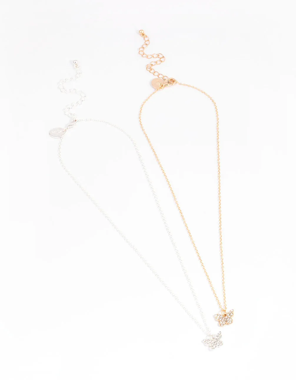 Diamante Mini Butterfly Bestie Necklace Pack