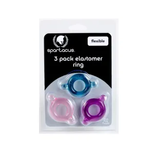 Elastomer Cock Ring (Purple,Blue,Pink/3)