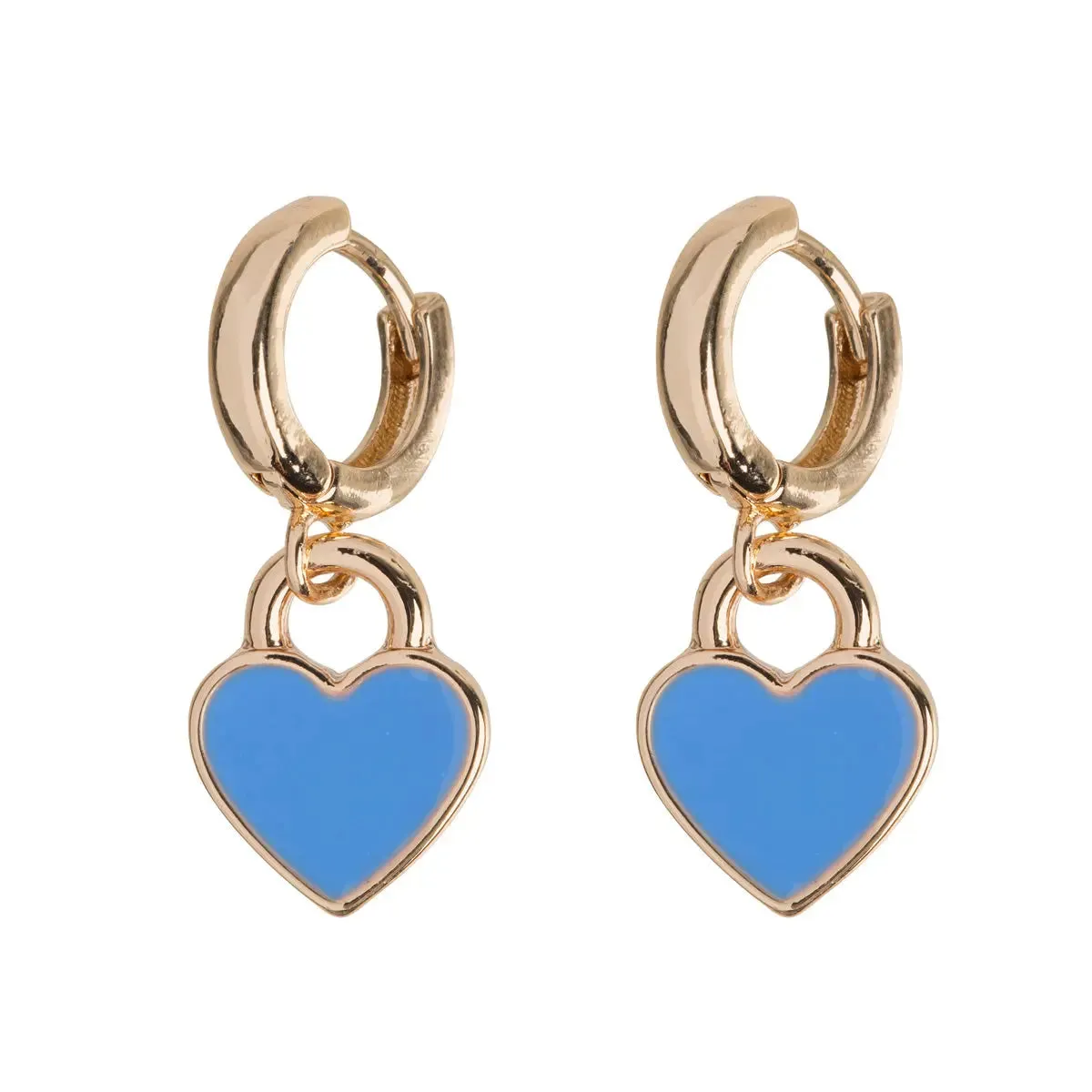 Enamel Heart Hoop Earring