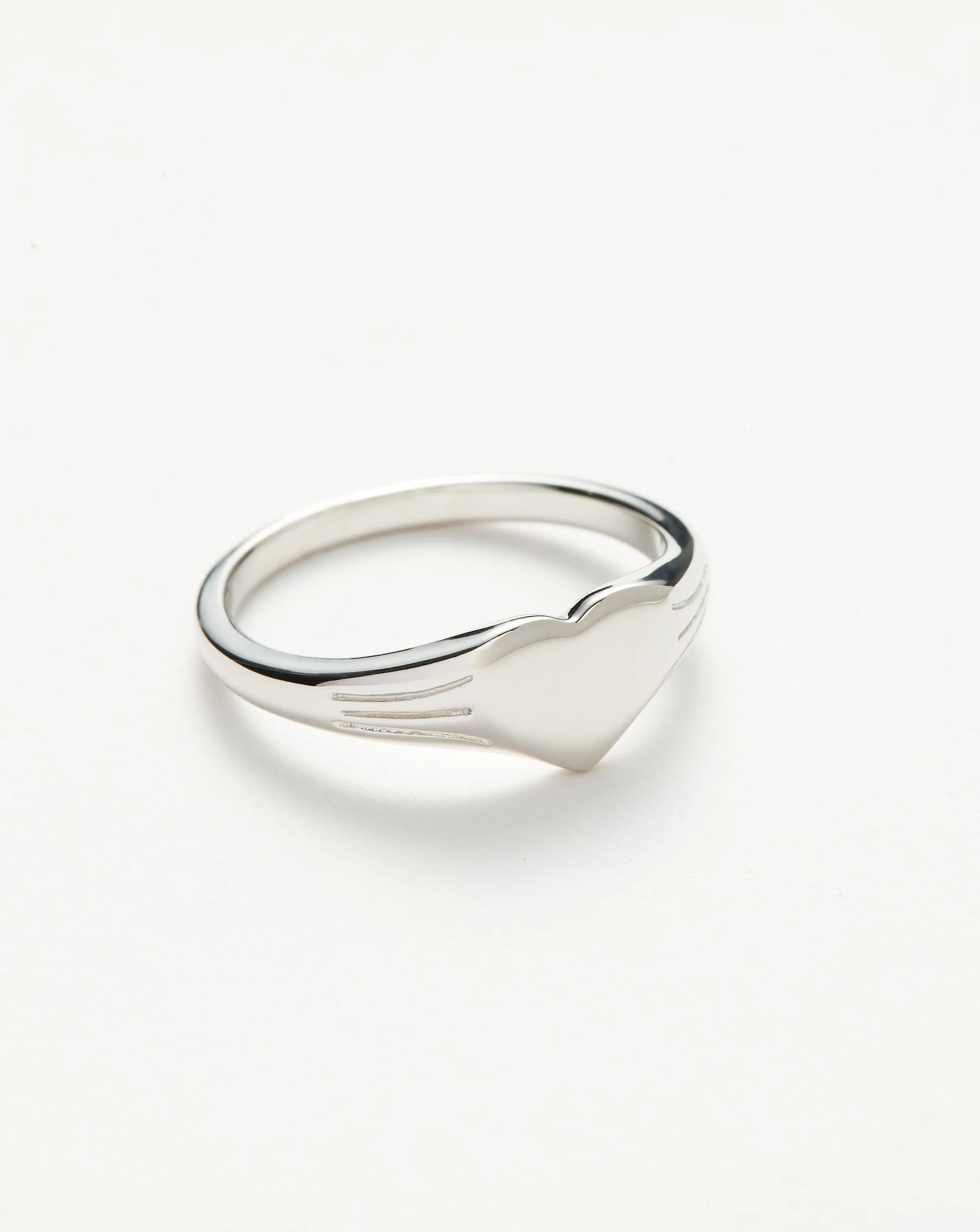 Engravable Heart Signet Ring | Sterling Silver