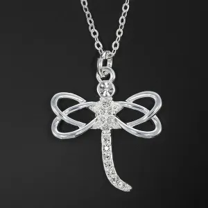 Equilibrium Silver Plated Celtic Dragonfly Necklace