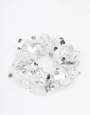 Fabric Mixed Size Sequin Hair Scrunchie