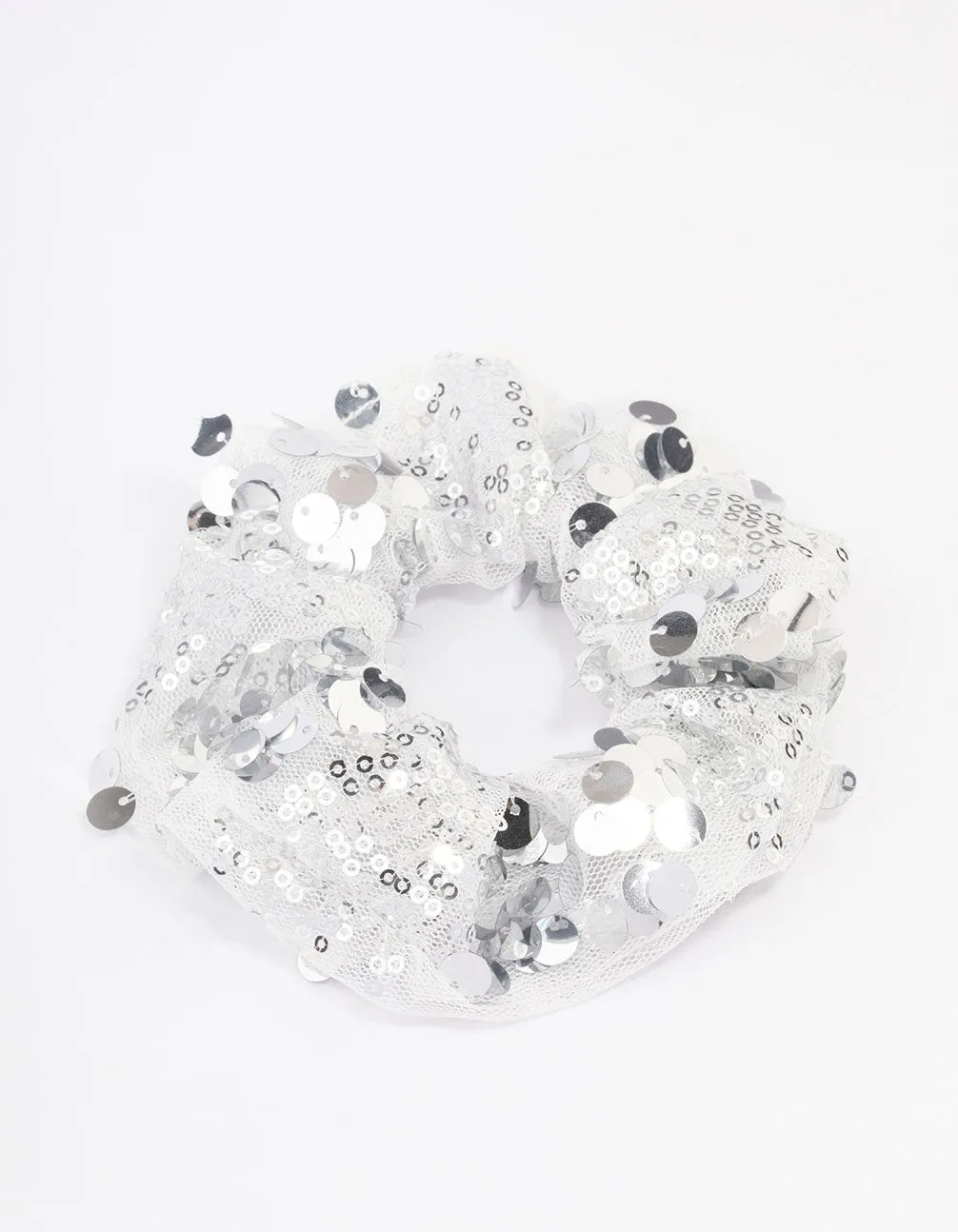 Fabric Mixed Size Sequin Hair Scrunchie