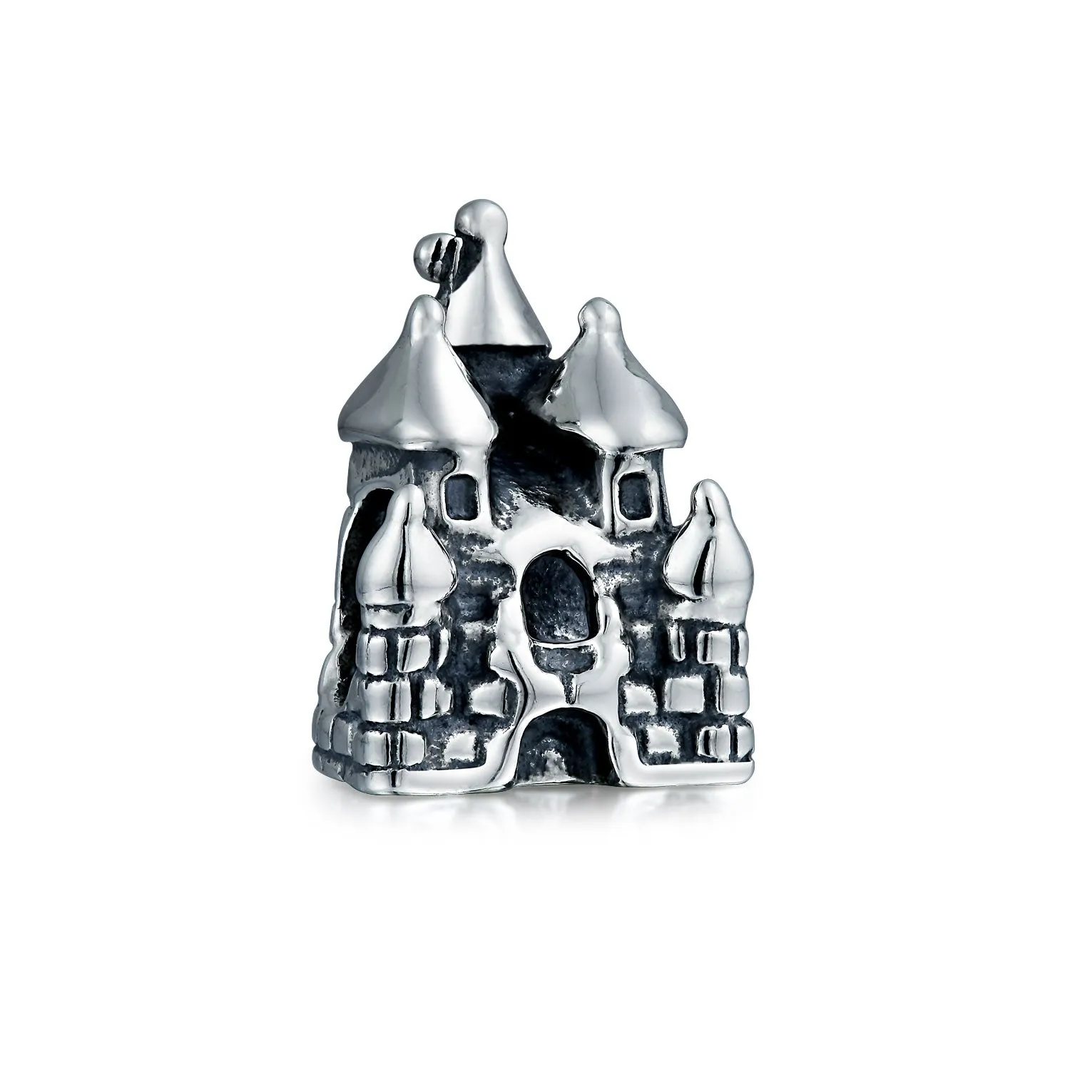 Fairytale Princess Castle Charm Bead in Sterling Silver for European Bracelets