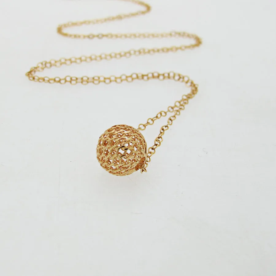 Gold Ball Pendant Necklace