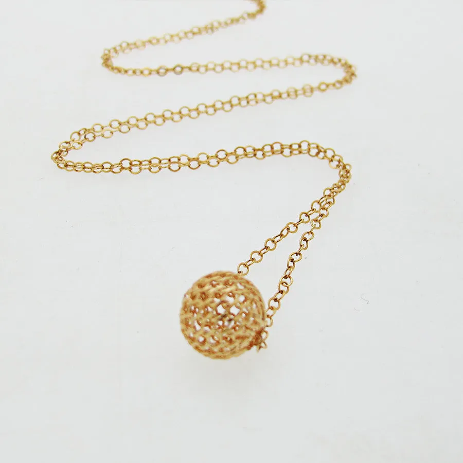 Gold Ball Pendant Necklace