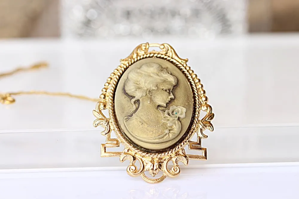 Gold Cameo Pendant