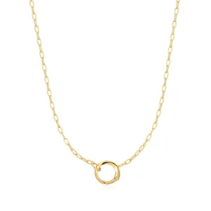 Gold Mini Link Charm Chain Connector Necklace