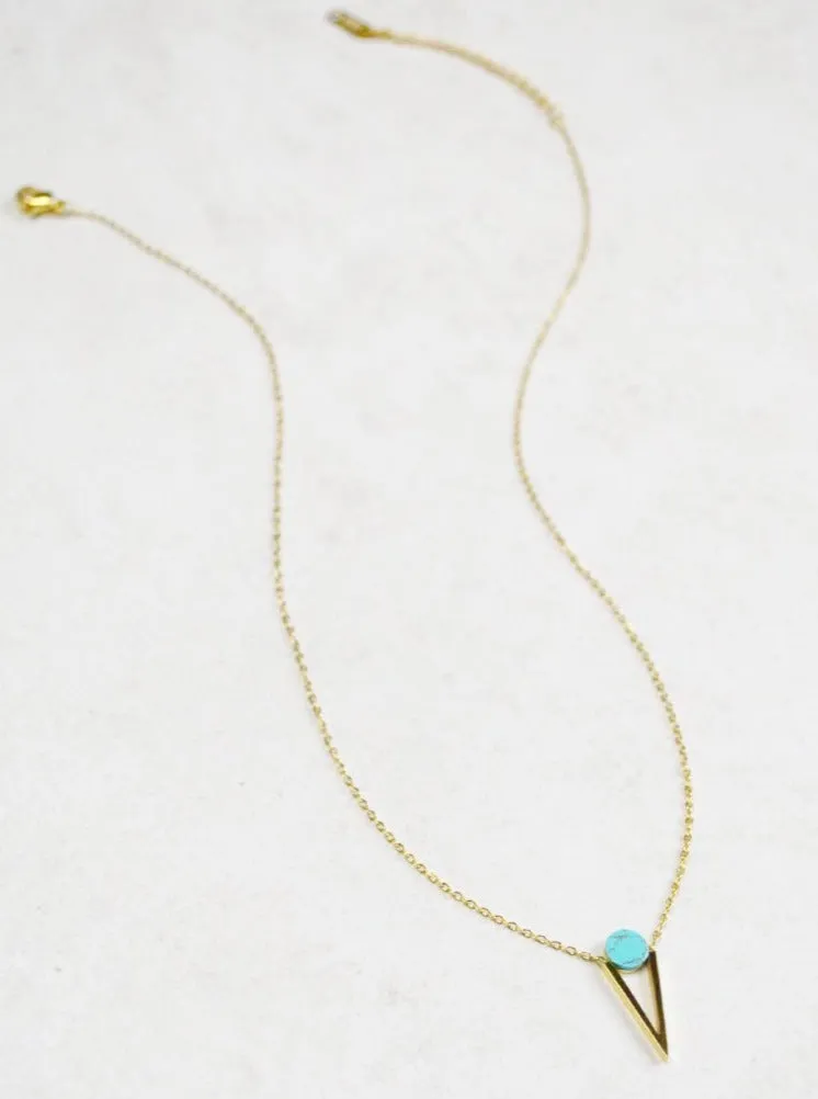 Jennifer Necklace Turquoise (14K Gold)