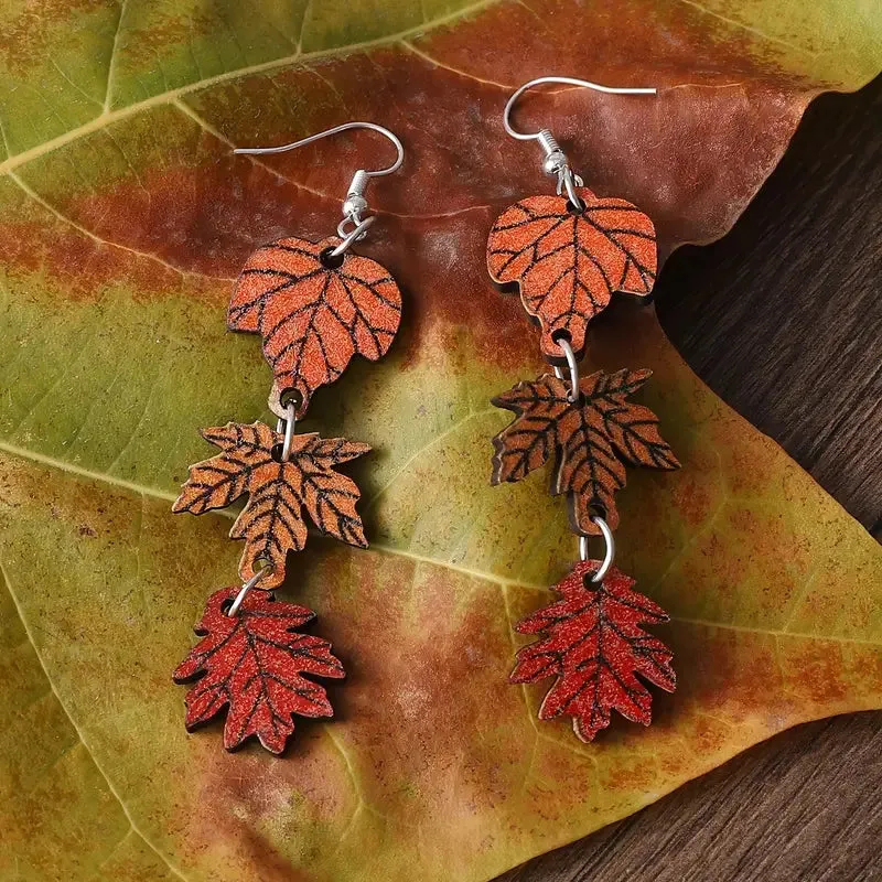 Leaf Trio Dangle Earrings