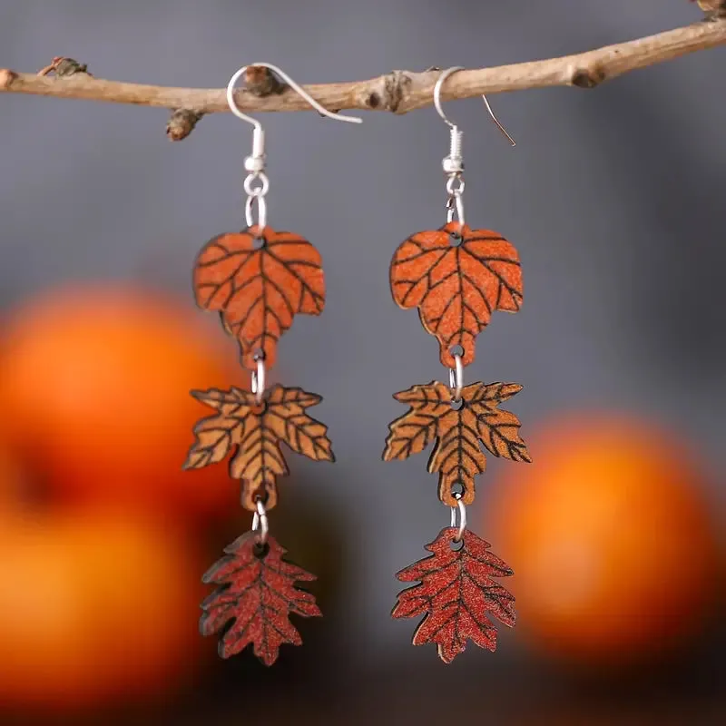 Leaf Trio Dangle Earrings