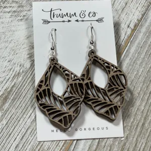 Lightweight|Laser cut wood|Earrings|Boho