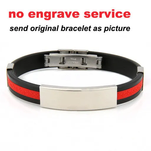 Love Unique Rubber ID Bracelet Customized Logo Engraving