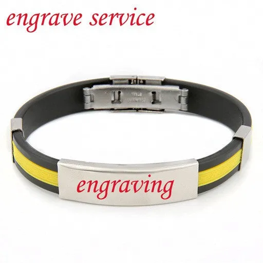 Love Unique Rubber ID Bracelet Customized Logo Engraving