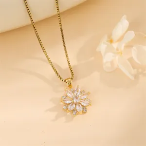 Minimalist Snowflake Stainless Steel Electroplating Necklaces