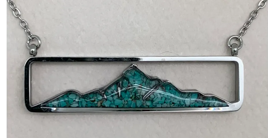 Mountain Turquoise Rectangle Pendant