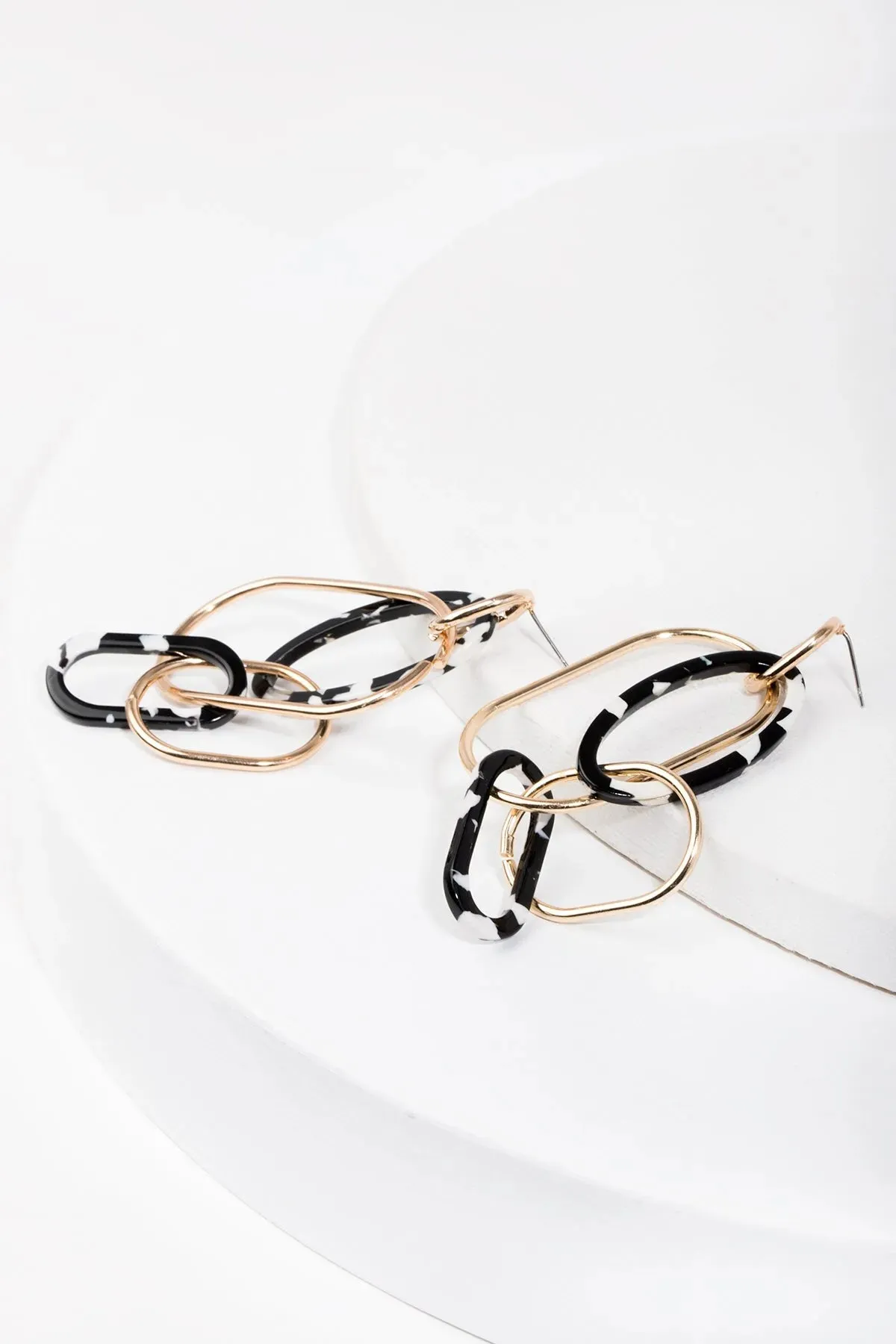 Multi Hoop Gold Chain Drop Earrings