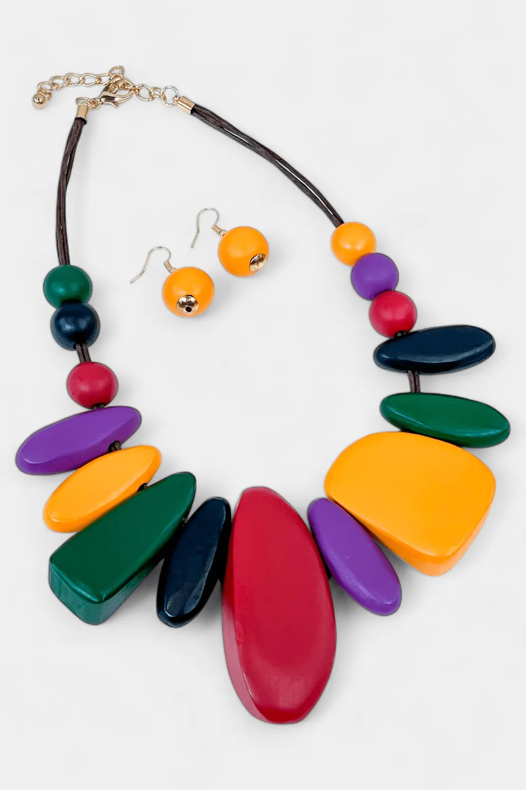 Multi Irregular Wood Necklace