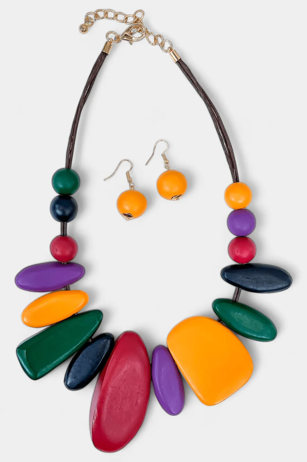 Multi Irregular Wood Necklace