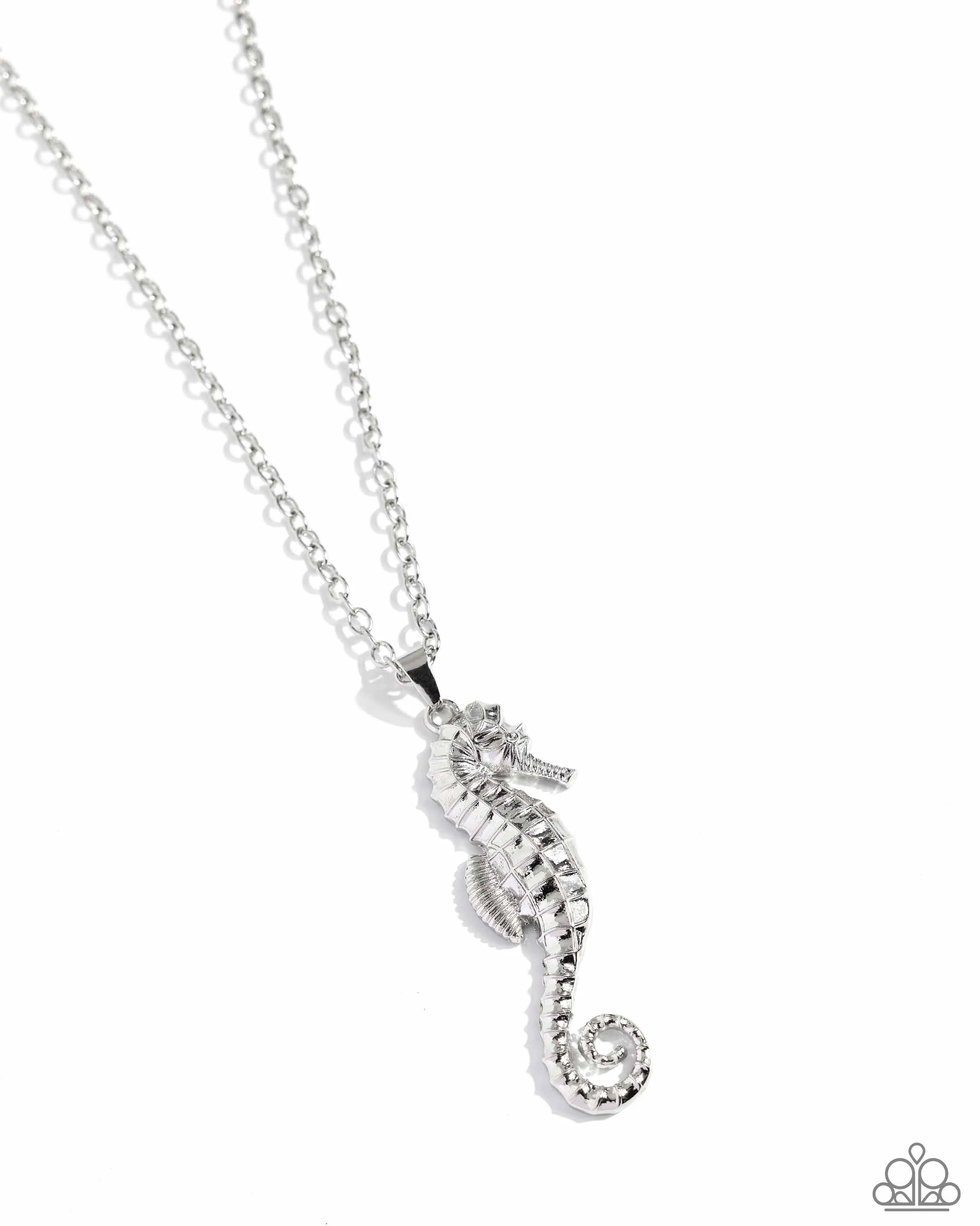 Necklace Sparkling Seahorse - Silver SET