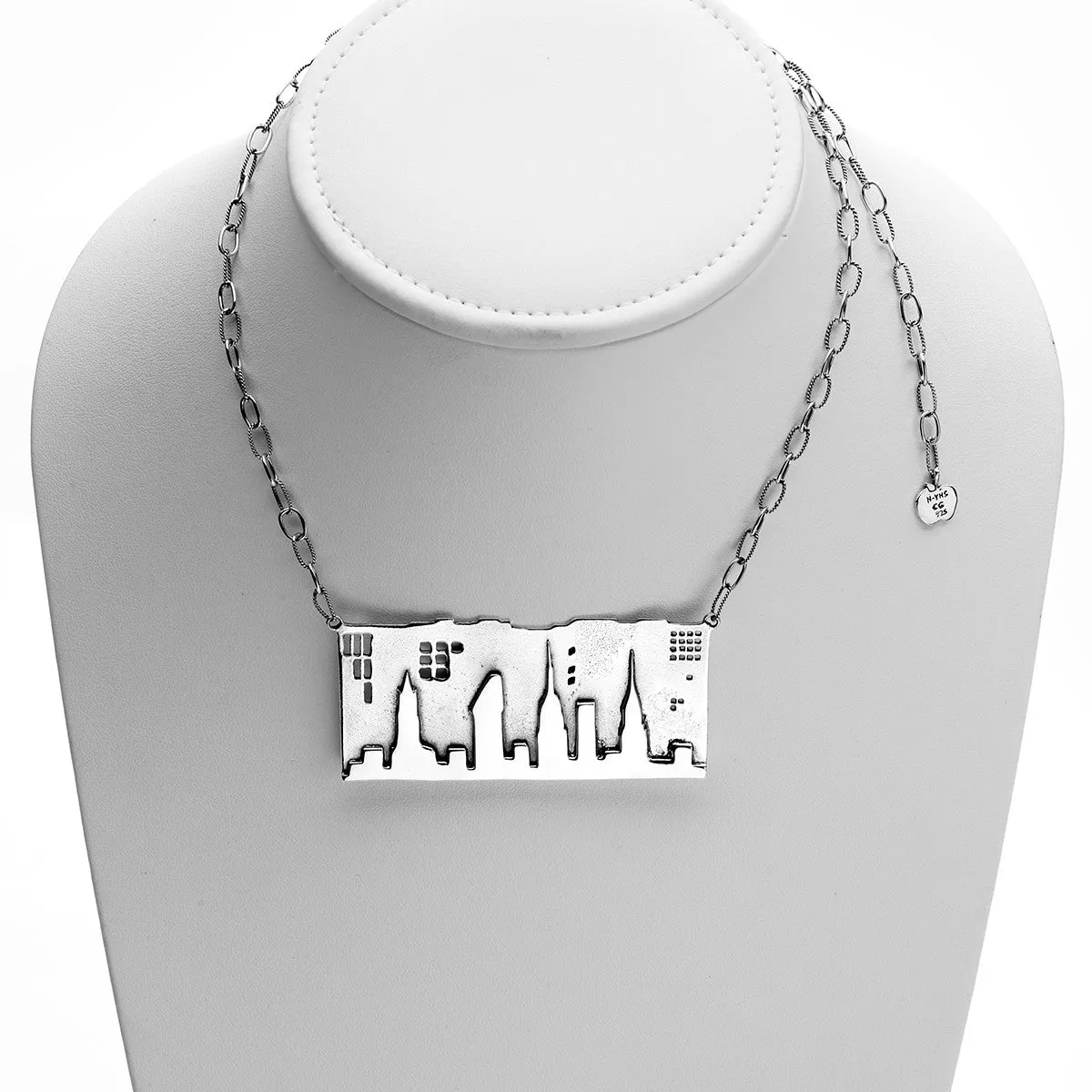 NYC Skyline The City That Never Sleeps Sterling Silver Necklace