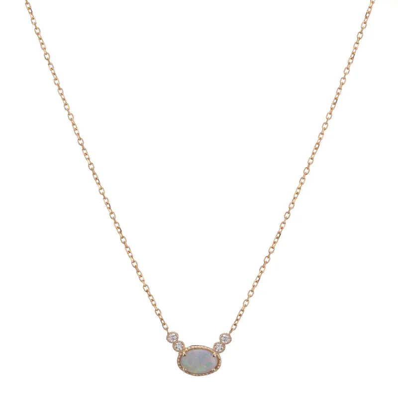 Opal Diamond Dew Necklace