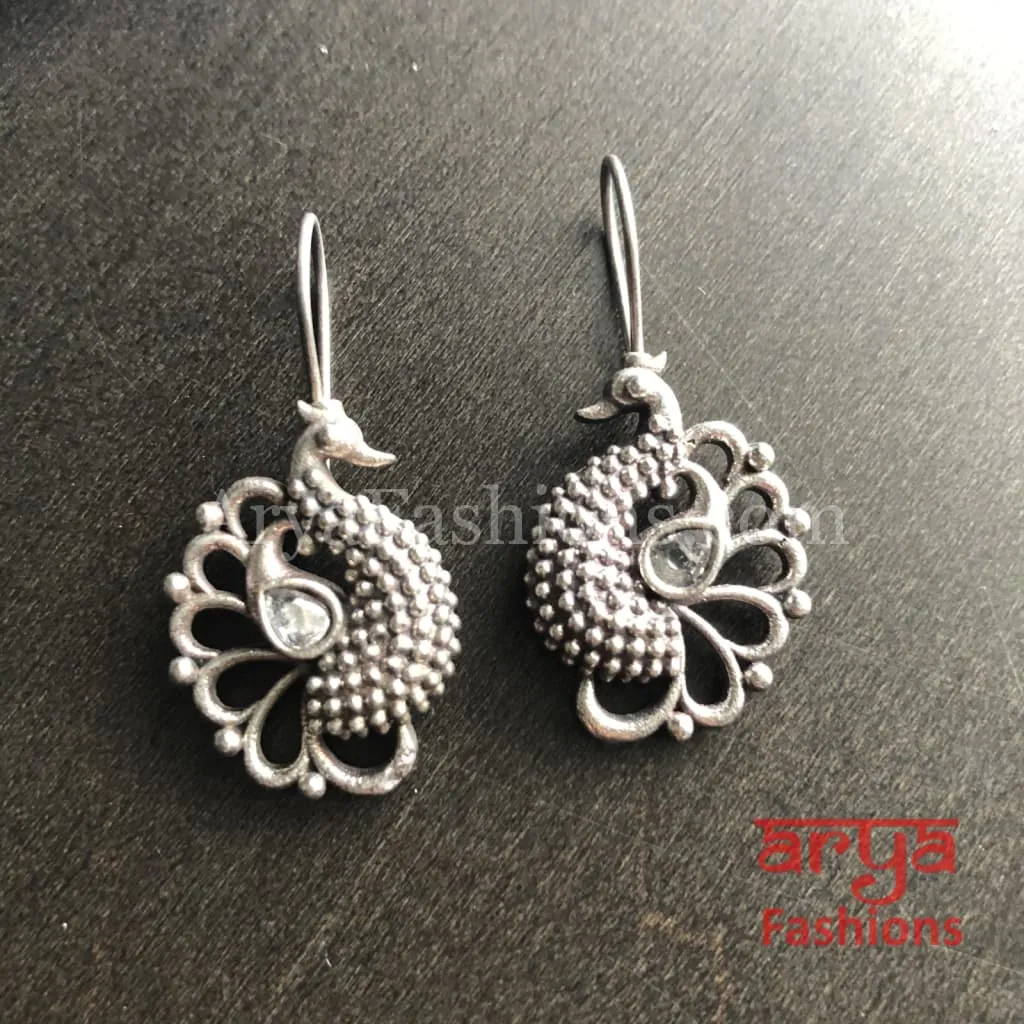 Oxidized Silver Trendy Earrings